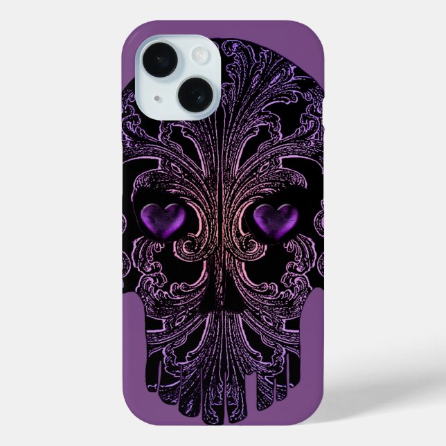 Coques Case-Mate iPhone Crâne de Filigree dans les nuances de violet (Verso)