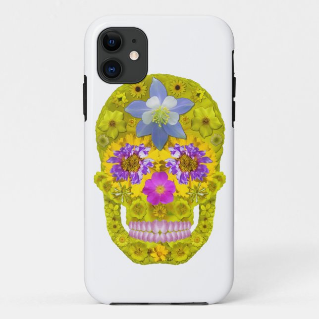 Coques Case-Mate iPhone Crâne de fleurs 3 (Dos)