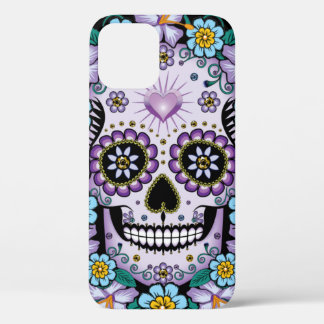 Case-Mate iPhone Case Crâne de sucre pourpre aux fleurs