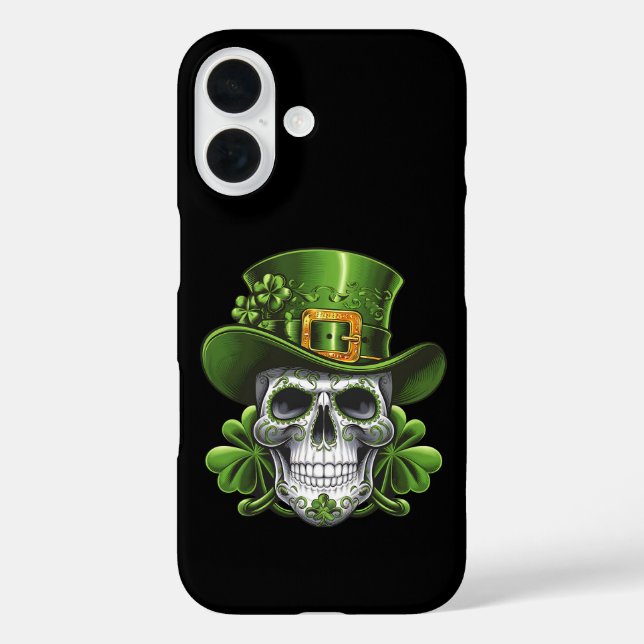 Coques Case-Mate iPhone Crâne de Sucre Saint Patrick Shamrock (Verso)