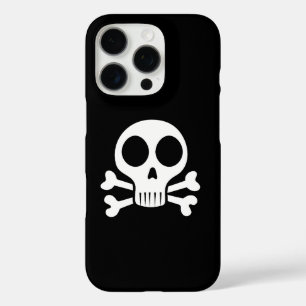 Coques iPhone 16 Pro Crâne éffrayant sur un arrière - plan noir