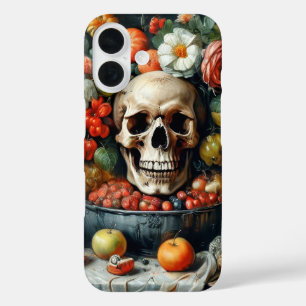 Coque Pour iPhone 16 Crâne et fruit dans le style Vanitas en couverture