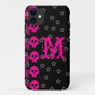 Coque iPhone 11 Crâne fillette EMO Punk Rocker Monogramme IPHONE 5