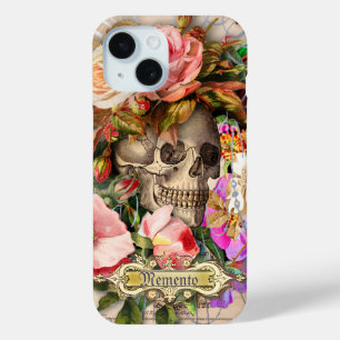 Coque Pour iPhone 15 Crâne floral vintage
