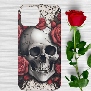 Case-Mate iPhone Case Crâne gothique aux roses rouges
