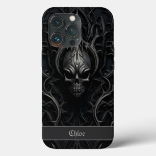 Case-Mate iPhone Case Crâne gothique éffrayant noir et gris