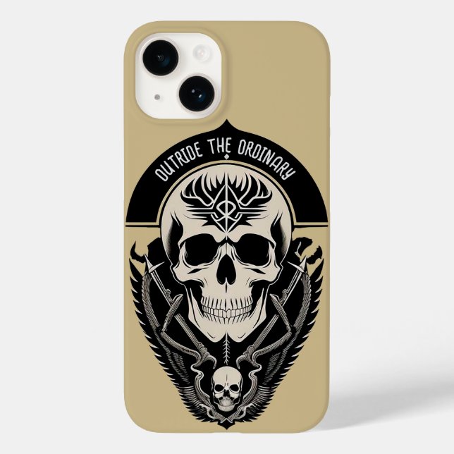 Coques Case-Mate iPhone Crâne gothique orné avec filigrane complexe (Verso)