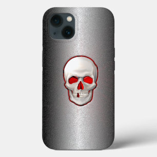 Case-Mate iPhone Case Crâne lumineux en 3D incrusté sur métal fissuré