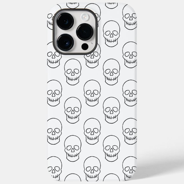 Coques Case-Mate iPhone Crâne - noir et blanc (Verso)