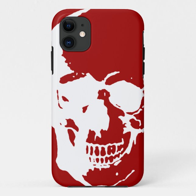 Coques Case-Mate iPhone Crâne - Rouge & Blanc métal Imaginaire Art (Dos)