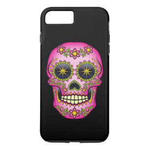 Coque iPhone 8 Plus/7 Plus Crâne sucre Magenta Floral
