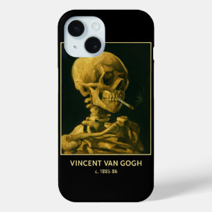Coque Pour iPhone 15 Crâne Vintage Fumeur – Unique Inspiré de Van Gogh
