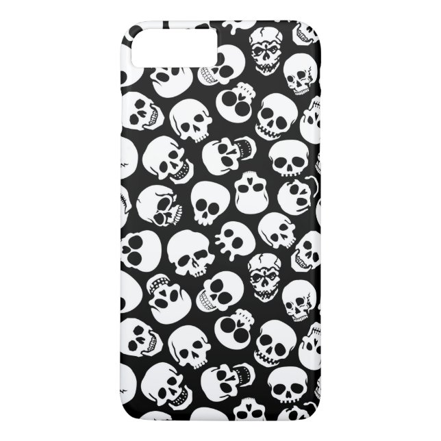 Coques Case-Mate iPhone Crânes dans le motif noir d'arrière - plan (Dos)