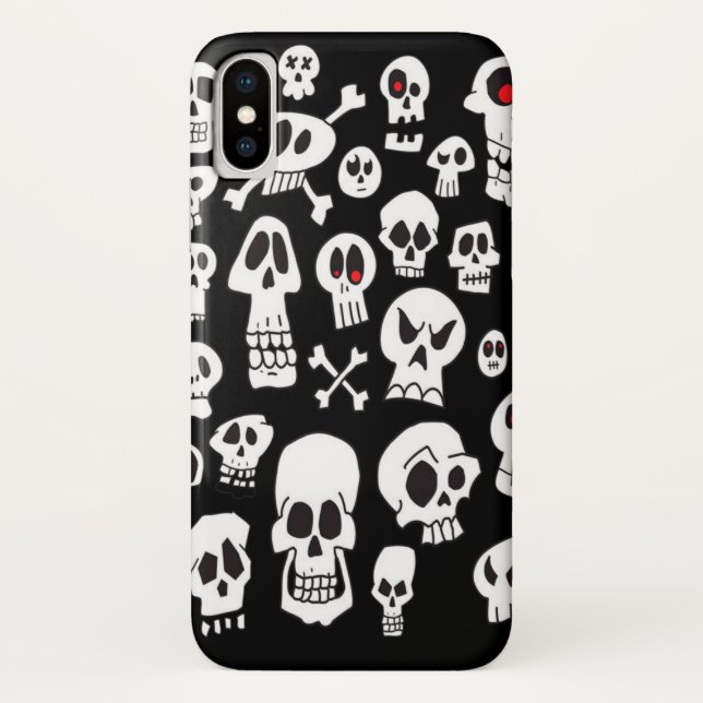 Coques Case-Mate iPhone Crânes de dessin amusants tirés à la main (Dos)