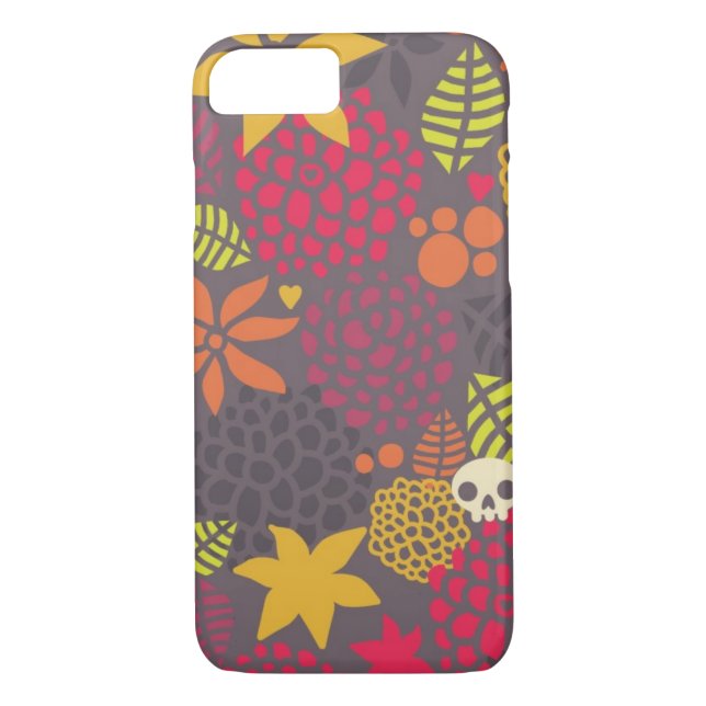 Coques Case-Mate iPhone Crânes et fleurs (Dos)