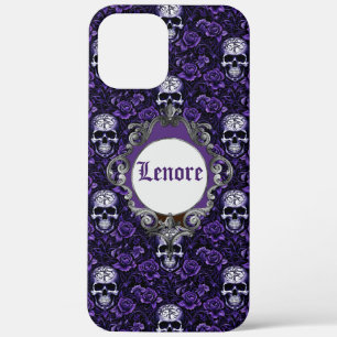 Case-Mate iPhone Case Crânes et fleurs violettes