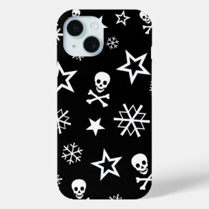 Coque Pour iPhone 15 Crânes et flocons de neige