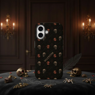 Coque Pour iPhone 16 Crânes gothiques & Ravens Halloween foncé