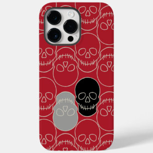 Coque Pour Pour iPhone 14 Pro Max Crânes - rouge sang et blanc os
