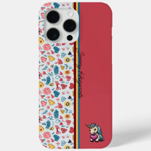 Coque iPhone 15 Pro Max Crayon Pastel Coeur & Fleurs