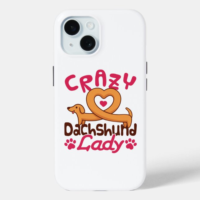 Coques Case-Mate iPhone Crazy Dachshund Lady Doxie Maman (Verso)