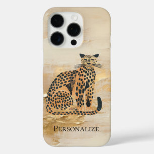 Coques iPhone 16 Pro Cream Gold Leopard Animal