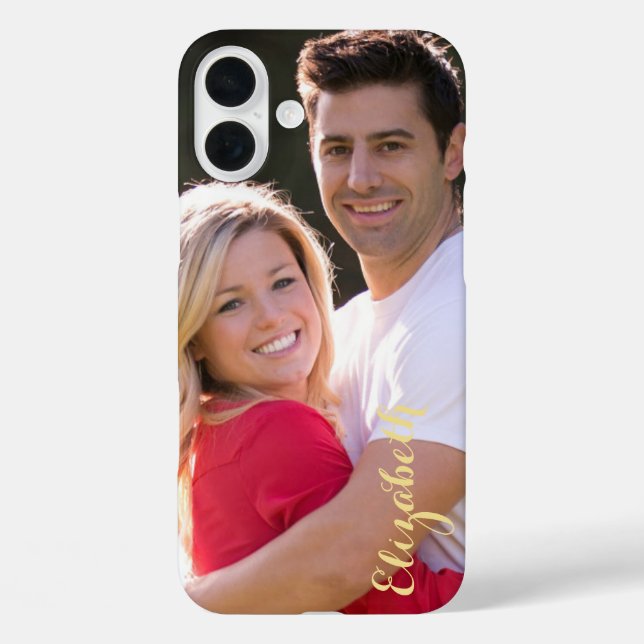 Coques Case-Mate iPhone Créer une photo personnalisée Texte Or élégant (Verso)