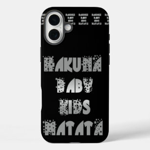 Coques iPhone 16 Plus Créez votre propre Jet Black Baby Kids Hakuna Mata