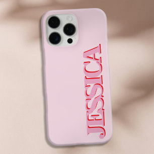 Coques iPhone 16 Pro Max Créez votre propre nom rose Monogramme
