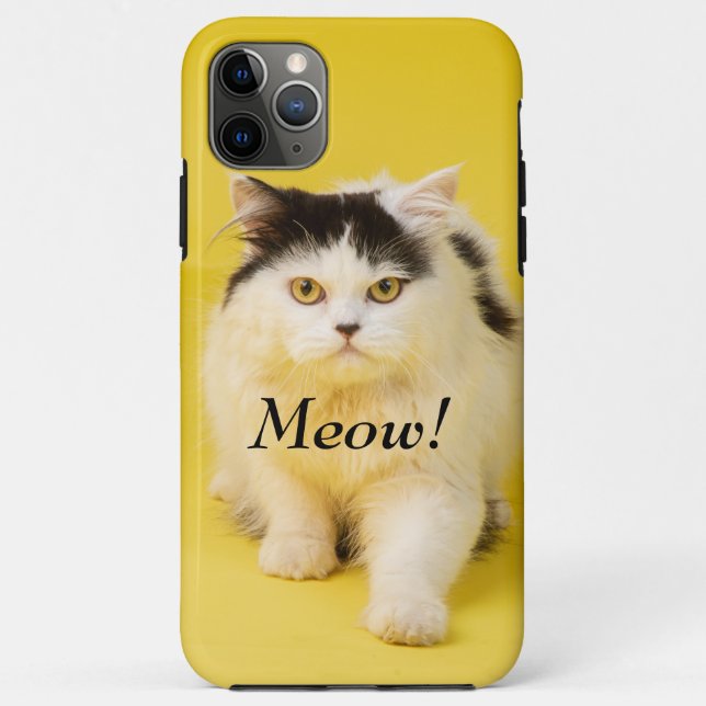 Coques Case-Mate iPhone Créez votre propre Photo Cat Meow mignon jaune (Dos)