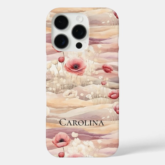 Coques Case-Mate iPhone Crème Bourgogne Florale Pré de printemps (Verso)