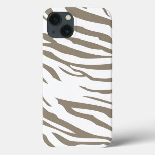 Etui iPhone Case-Mate Crème Brown blanc Zèbre imprimé