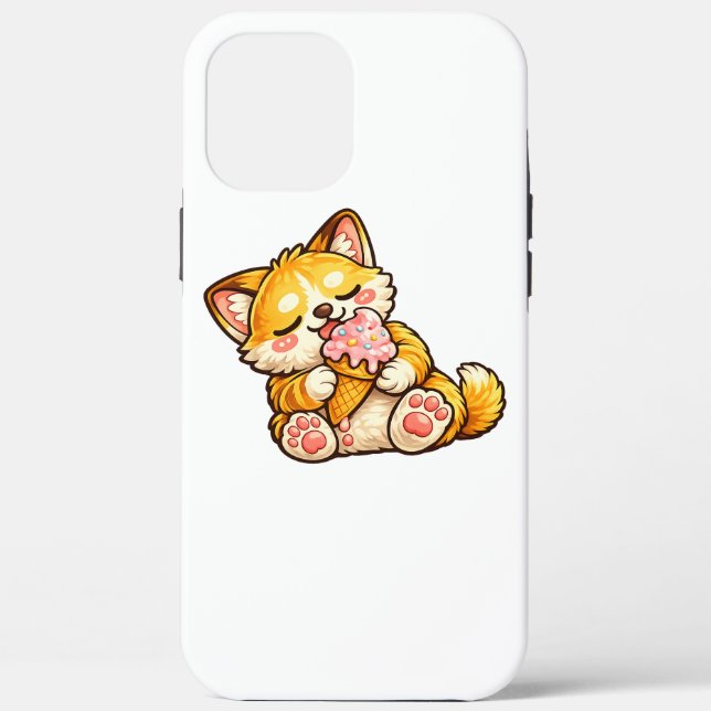 Coques Case-Mate iPhone Crème Glacée de Chat Mignon (Verso)
