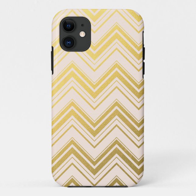 Coques Case-Mate iPhone Crème Gold Chevron (Dos)
