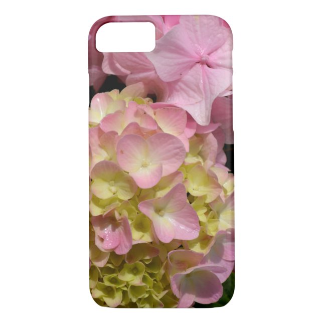 Coques Case-Mate iPhone Crème rose Hydrangeas jaune rose vert floral (Dos)