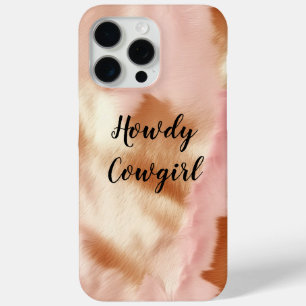 Coque iPhone 15 Pro Max Crème rose Tan Southwest Cowgirl Cowhide