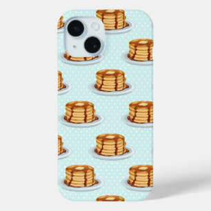 Coque Pour iPhone 15 Crêpes avec sirop d'érable et Motif Polkadot