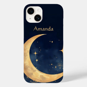 Coque Pour iPhone 14 Crescent Lune personnalisée et Stars Ciel nocturne