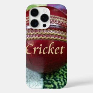 Coques iPhone 16 Pro Cricket : Red Hard Ball Art Print