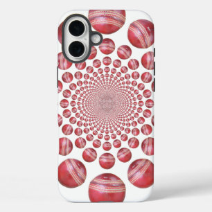 Coques iPhone 16 Plus Crimson Vortex : Belle Balle de Cricket Rouge