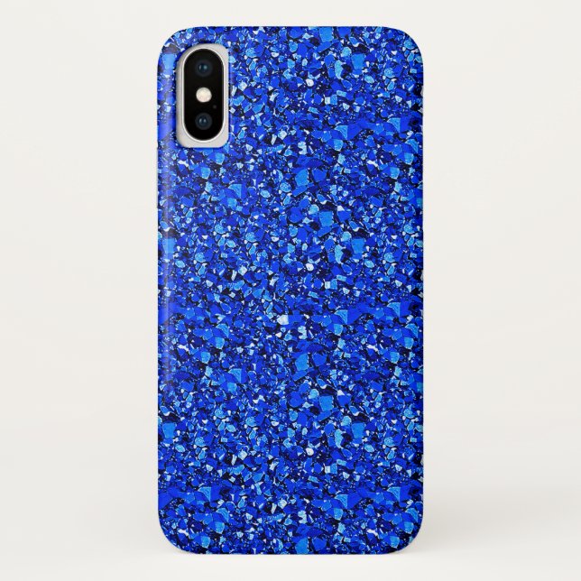 Coques Case-Mate iPhone Cristal druzy - bleu saphir (Dos)