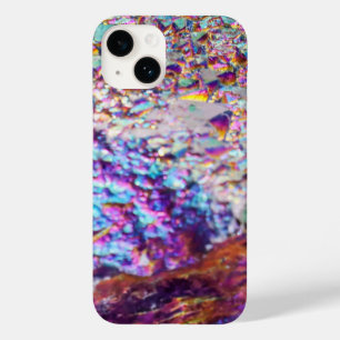 Coque Pour iPhone 14 Cristaux arc-en-ciel Aura