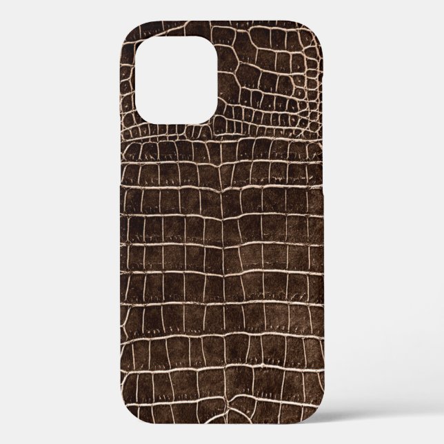 Coques Case-Mate iPhone Crocodile Brown Faux (Verso)