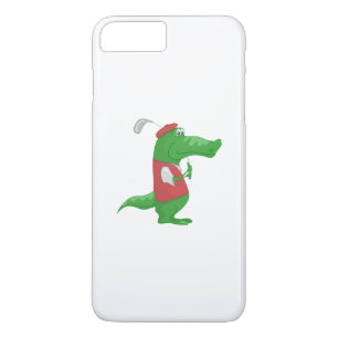 Coque iPhone 8 Plus/7 Plus Crocodile jouant la bande dessinée de golf