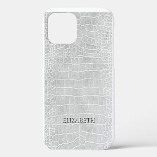 Case-Mate iPhone Case Crocodile Pearl Gray Faux Leather Personnaliser le