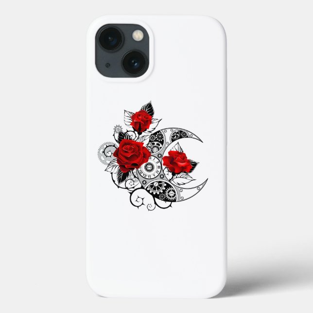 Coques Case-Mate iPhone Croissant mécanique avec roses rouges (Verso)
