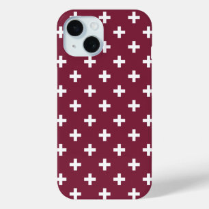 Coque Pour iPhone 15 Croix à pois blancs sur mûre