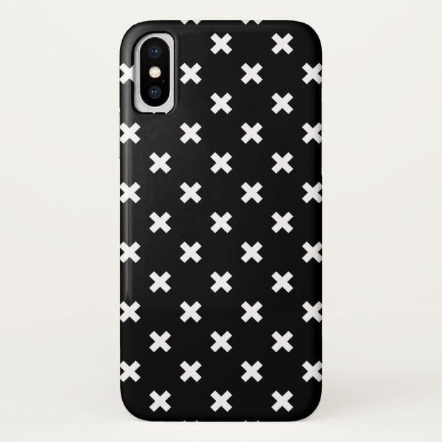Coques Case-Mate iPhone Croix blanche sur le noir (Dos)