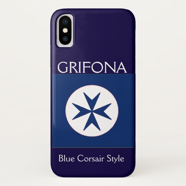Coques Case-Mate iPhone Croix octogonale BLUE CORSAIR STYLE (Dos)