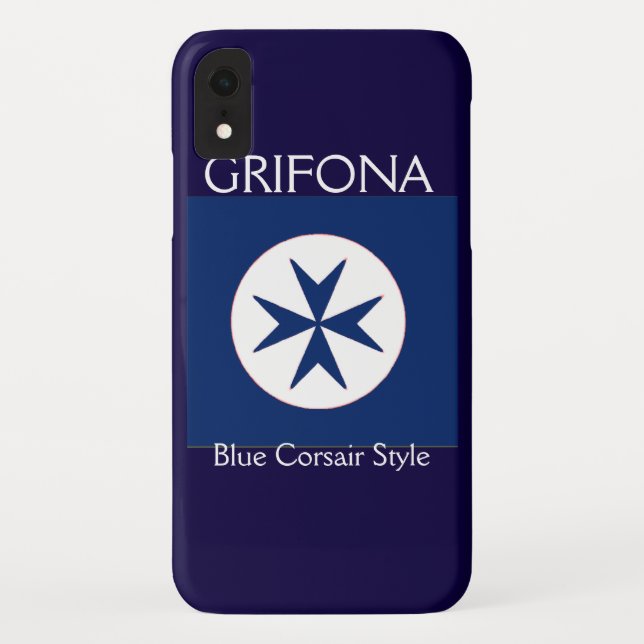 Coques Case-Mate iPhone Croix octogonale BLUE CORSAIR STYLE (Dos)